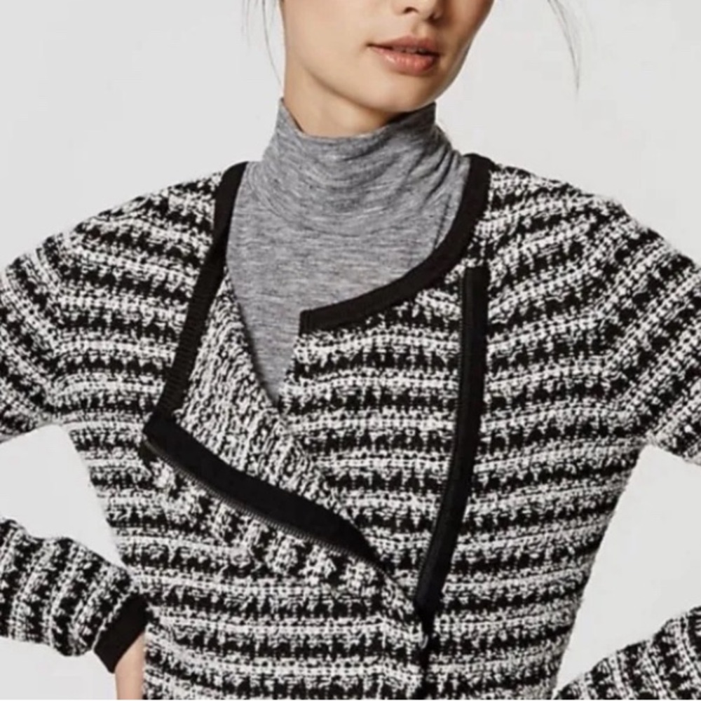New Loft sweater cardigan with Assymetrical zipper